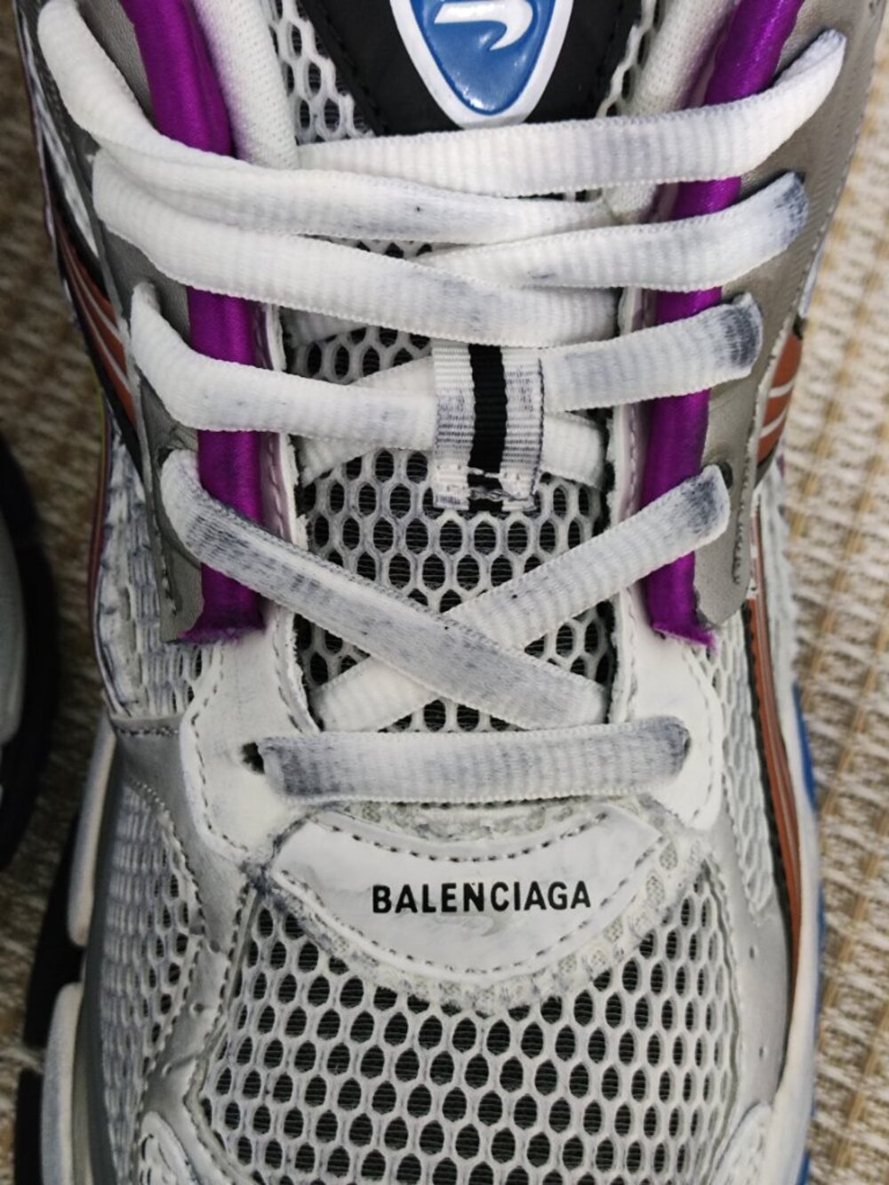 Balenciaga Runner Multicolor Mesh & Leather Sneakers - Picture 4 of 11